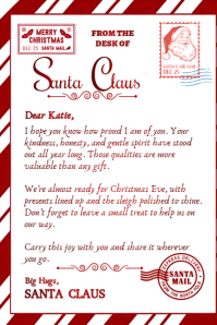 Белый Christmas Letter Pinterest Graphic Template