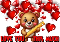 White Joyful Love You Postcard template