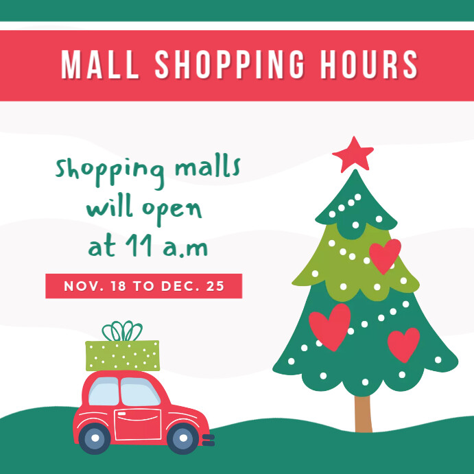 White Joyful Mall Shopping Hours 2024 Instagram Post