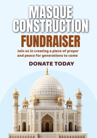 White Joyful Masque Construction Fundraiser A1 template