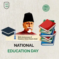 White Joyful Maulana Azad Legacy  Logo template