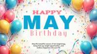 White Joyful May Celebration Digital Display template