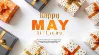White Joyful May Celebration Digital Display template
