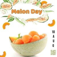 White Joyful Melon Day Celebration Poster Template For Fresh Fruit Promotions – August 10 Instagram