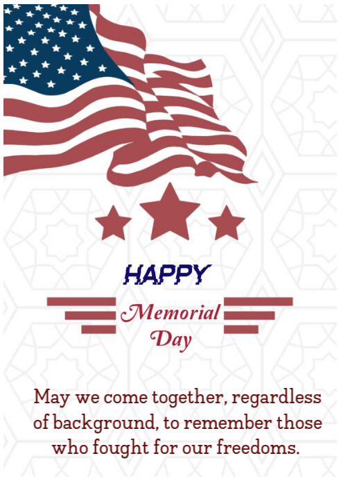 White Joyful Memorial Day A4 Template | PosterMyWall