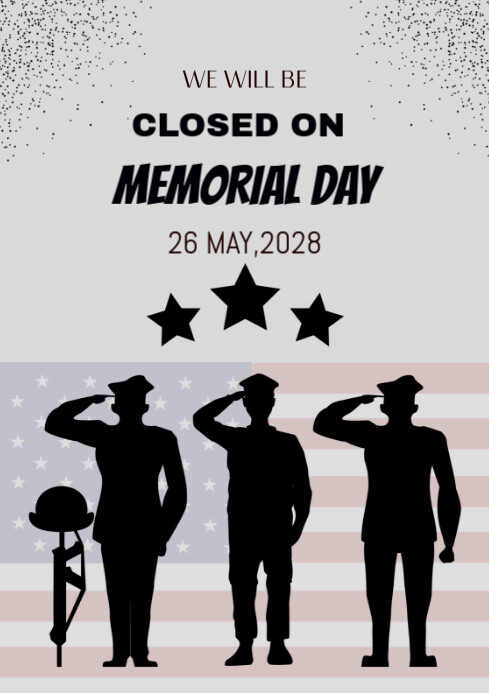 White Joyful Memorial Day A4 Template | PosterMyWall