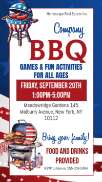 White Joyful memorial day BBQ Event invitation Instagram Story template