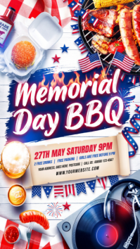 White Joyful Memorial Day BBQ Instagram Story Indaba yaku-Instagram template