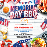 White Joyful Memorial Day BBQ Party Instagram Post template