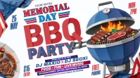 White Joyful Memorial Day BBQ Presentation Video template