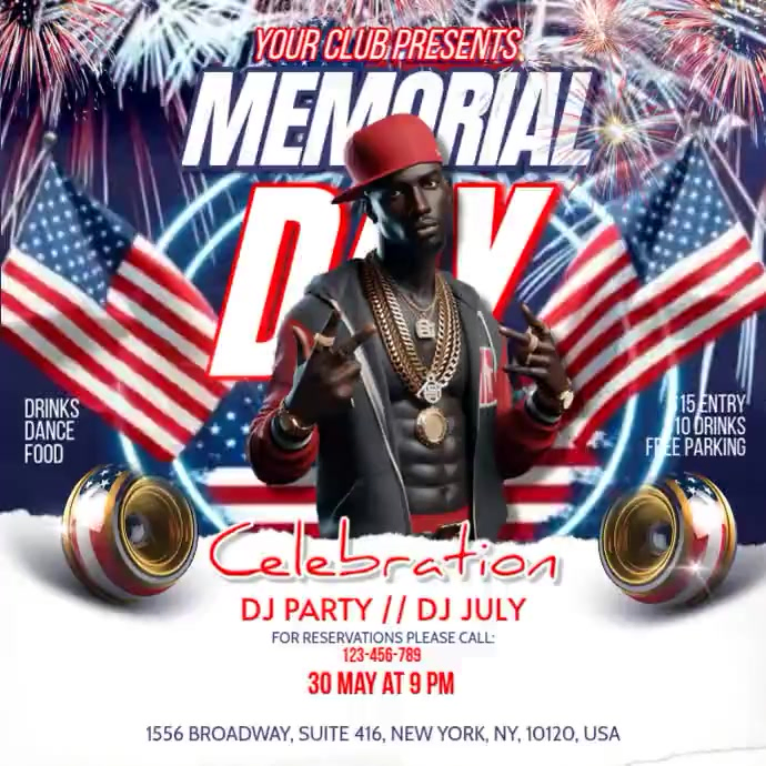 Copy of White Joyful Memorial Day Celebration Instagram Post Video ...