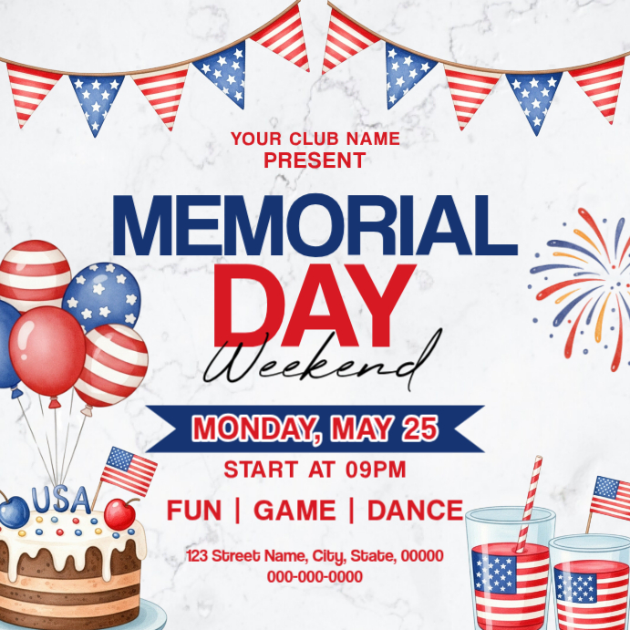 Copy of White Joyful Memorial Day Celebration Instagram Post | PosterMyWall