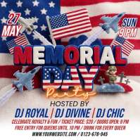 White Joyful Memorial Day Celebration Instagram Post Video template