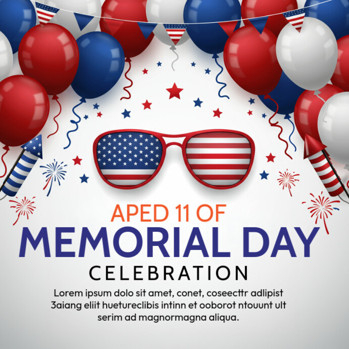 Copy of White Joyful Memorial Day Celebration Instagram Post | PosterMyWall