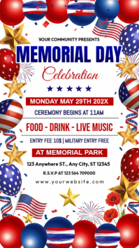 White Joyful Memorial Day Celebration Instagram Story template