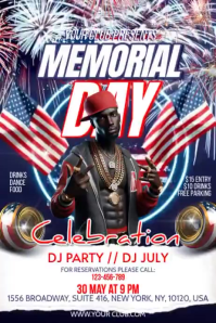 White Joyful Memorial Day Celebration Poster Video template