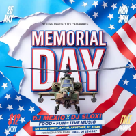 White Joyful Memorial Day Celebration Square Video Vierkant (1:1) template