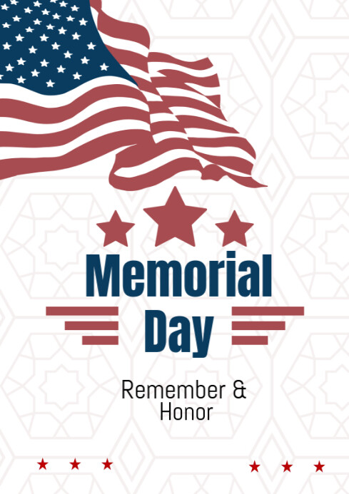 White Joyful Memorial Day Flyer A4 Template | PosterMyWall