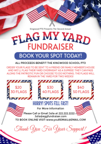 White Joyful memorial day Fundraiser Event invite A4 template
