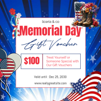 White Memorial Day Gift Voucher Instagram Post Template
