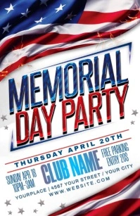White Joyful Memorial Day Half Page Wide Halfbladsy Breed template