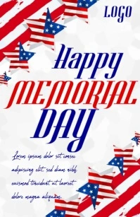 White Joyful Memorial Day Half Page Wide template