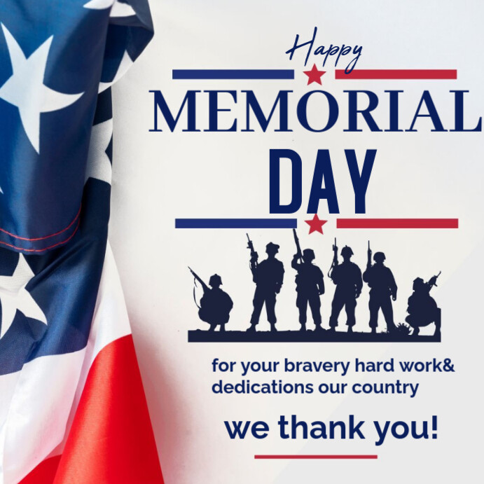White Joyful Memorial Day Instagram Post Template | PosterMyWall