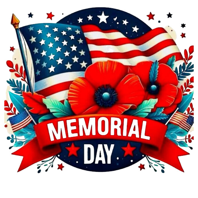 White Joyful Memorial Day  Logo Logotyp template