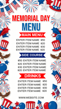 White Joyful Memorial Day Menu Instagram Story Instagram-verhaal template
