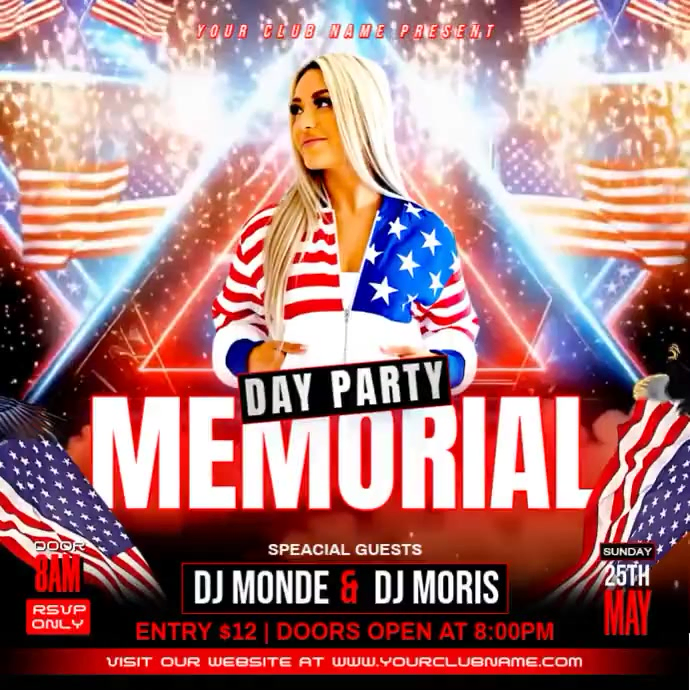 Copy of White Joyful Memorial Day Party Instagram Post Video | PosterMyWall