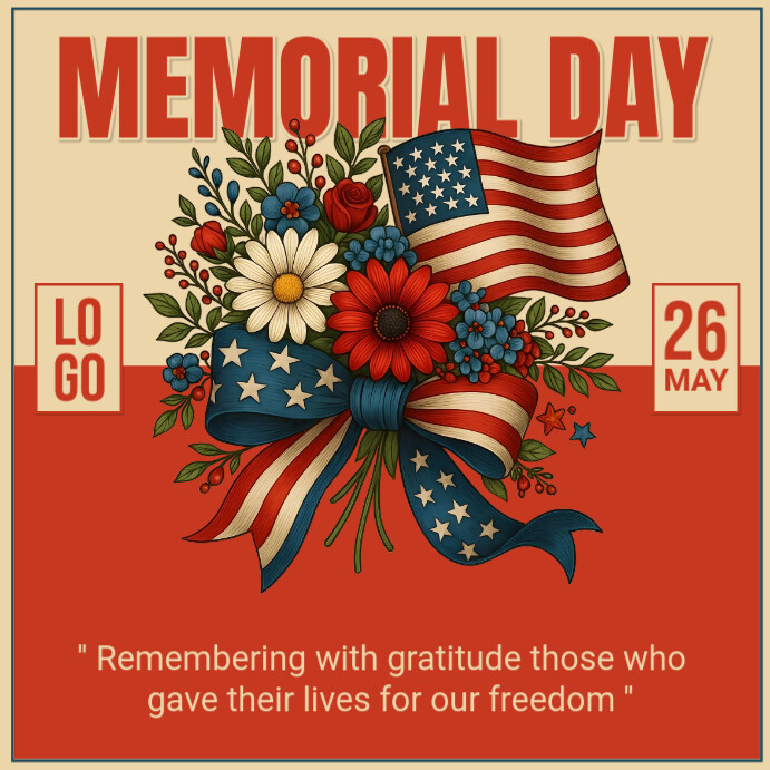 Copy of White Joyful Memorial Day Poster Template Instagram Post ...