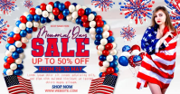 White Joyful Memorial Day Sale Facebook Shared Image Video template