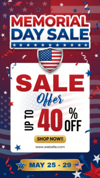White Joyful Memorial Day Sale Instagram Story Indaba yaku-Instagram template