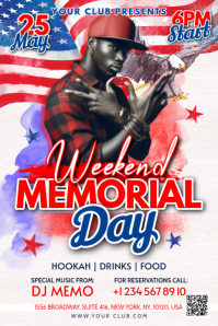 White Joyful Memorial Day Weekend Party Poster Plakat template