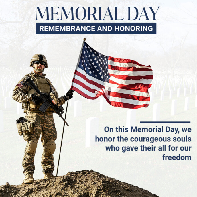 Modèle White Joyful Memorial Day Wishes Card Instagram Post | PosterMyWall