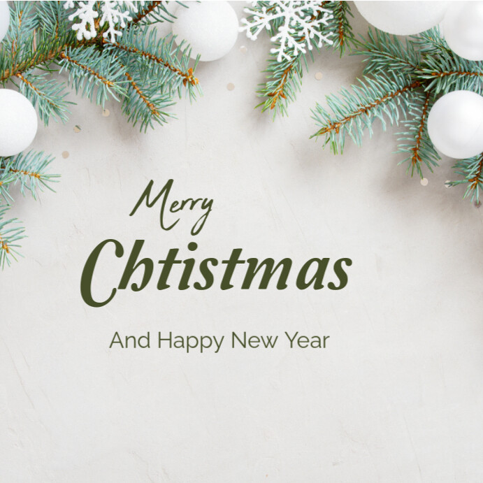 White Joyful Merry Chrismas Instagram Post Template | PosterMyWall