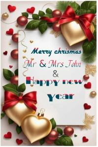 White Joyful Merry Chrismas Pinterest Graphic template