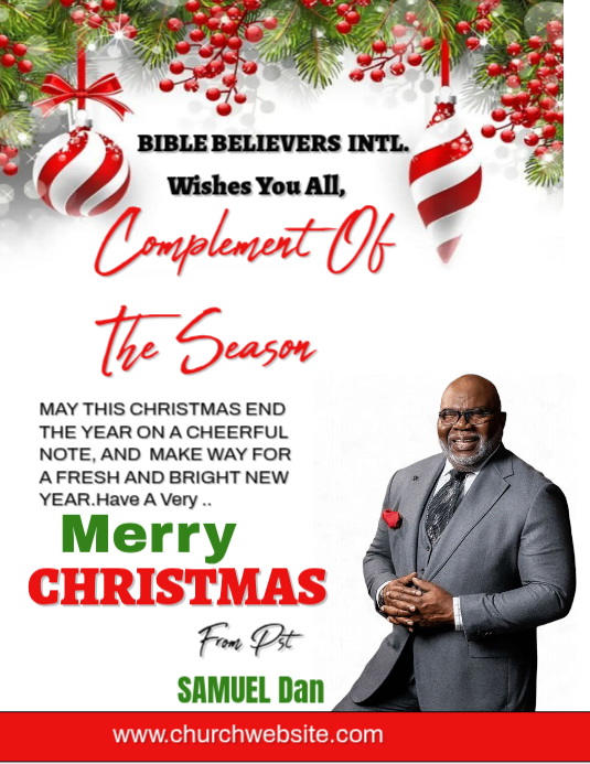 White Joyful Merry Christmas, Complement Of The Season Christmas Flyer Pastor Design  Flyer (us Lett 传单(美国信函) template