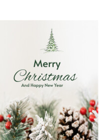 Merry Christmas card A4 template