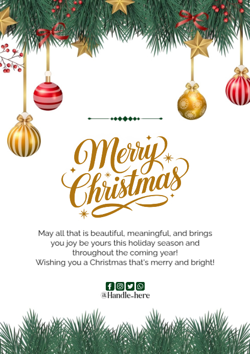 Plantilla de White Joyful Merry Christmas A4 | PosterMyWall