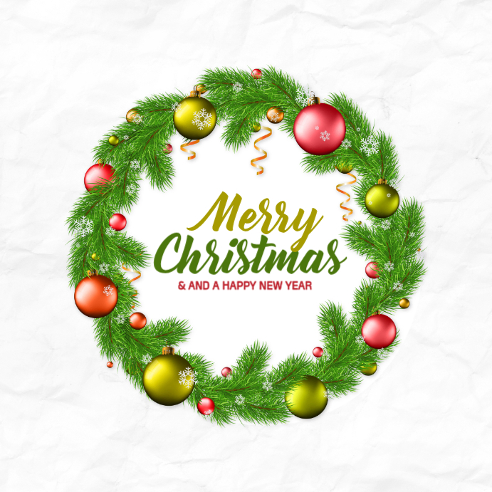 Plantilla de White Joyful Merry Christmas And A Happy New Year ...
