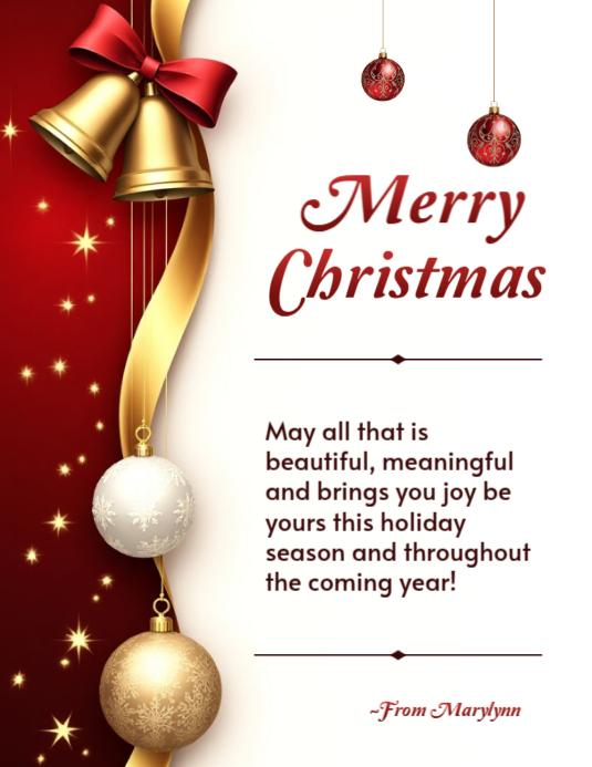 Copy of White Joyful Merry Christmas And A Happy New Year Card ...
