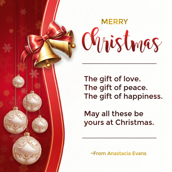 Copy of White Joyful Merry Christmas And A Happy New Year Card ...