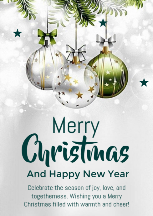 Plantilla de White Joyful Merry Christmas And Happy New Year Flyer A4 ...