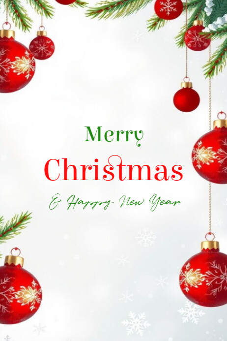 Plantilla de White Joyful Merry Christmas And Happy New Year Flyer ...