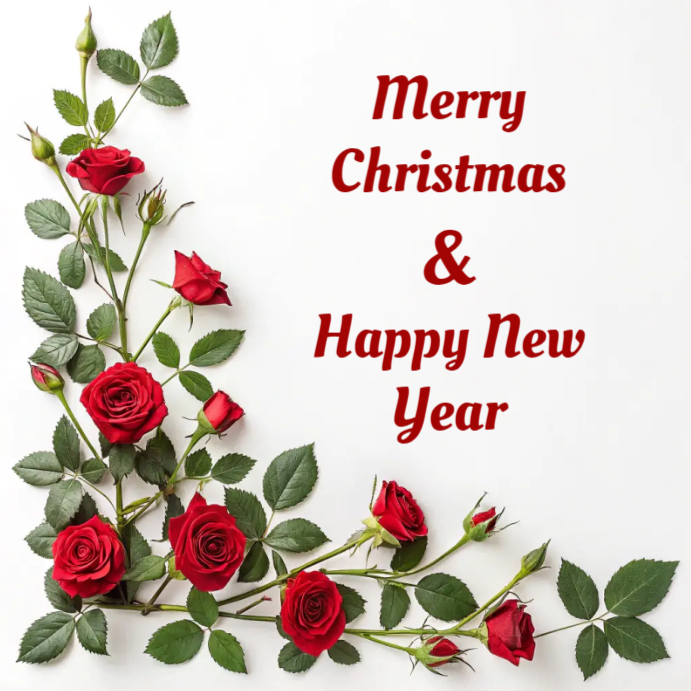 Modèle White Joyful Merry Christmas And Happy New Year Greeting Card ...