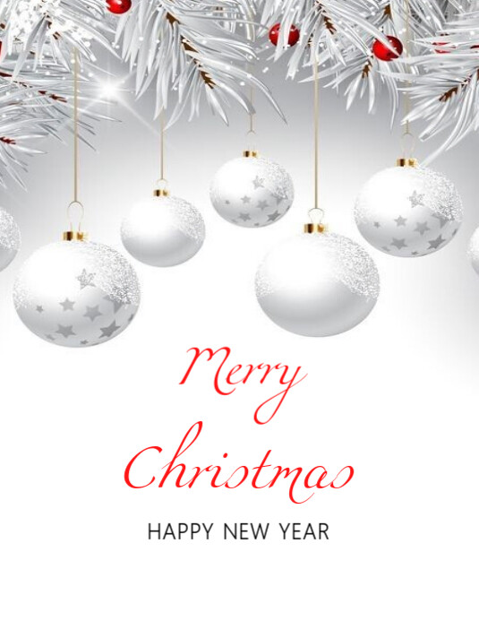 Copy of White Joyful Merry Christmas And Happy New Year Flyer (us ...