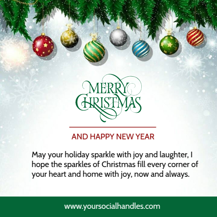Copy of White Joyful Merry Christmas And Happy New Year Greeting Card ...