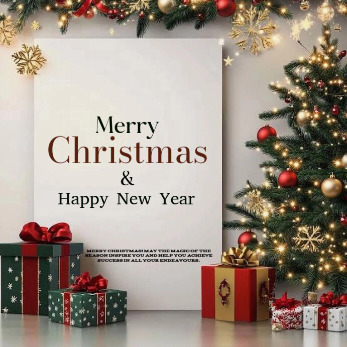 Copy of White Joyful Merry Christmas And Happy New Year Instagram Post ...