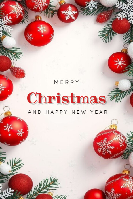 Modèle White Joyful Merry Christmas And Happy New Year Poster ...